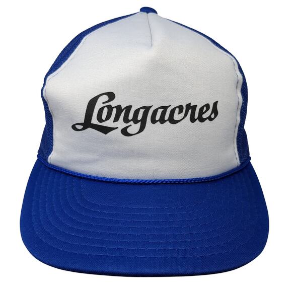 Longacres Snapback Trucker Hat Blue One Size Outdoor Rope Printed Hanes Headwear - Picture 1 of 9